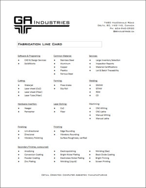 Resources – GA Industries Inc